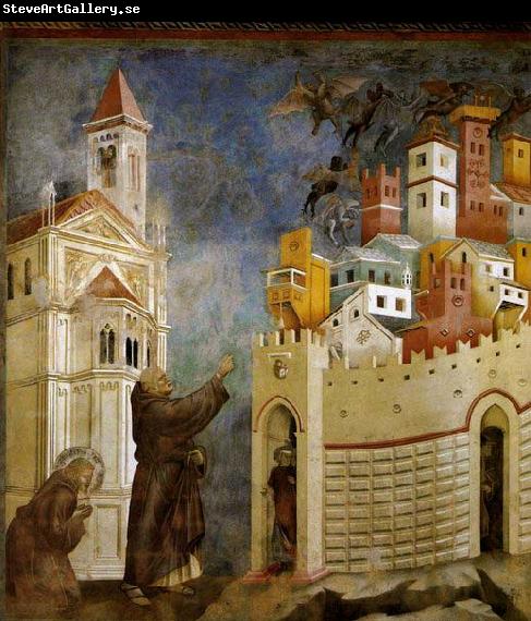 GIOTTO di Bondone Exorcism of the Demons at Arezzo